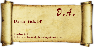 Dima Adolf névjegykártya